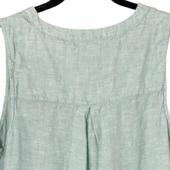 Nicole Miller 100% Linen Summer Dress Women's Sz L Sleeveless V Neck Minimalist - Picture 4 of 6